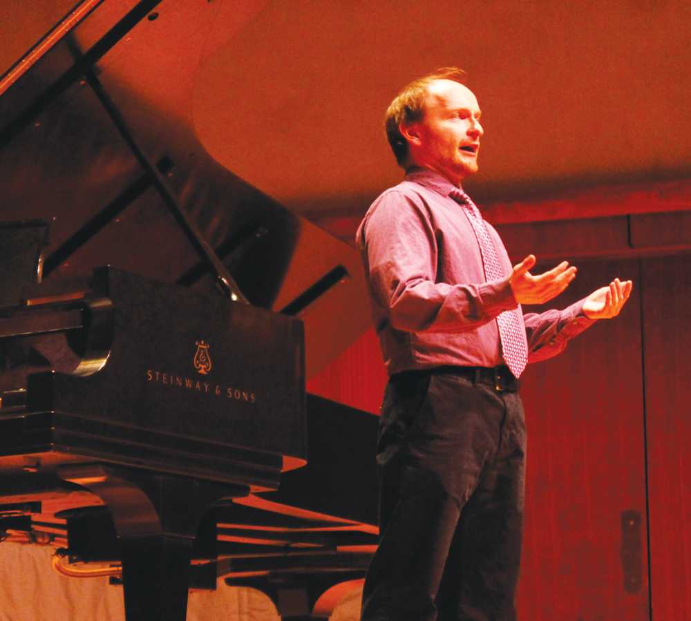 Adjunct Faculty in Music Jonathon Struve (‘02) performs in the Noble Recital Hall.