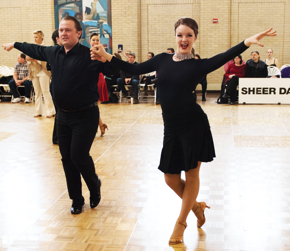 Samuel Nunnikhoren (‘17) and Abby Mark (‘18) compete at the Dance Fest.