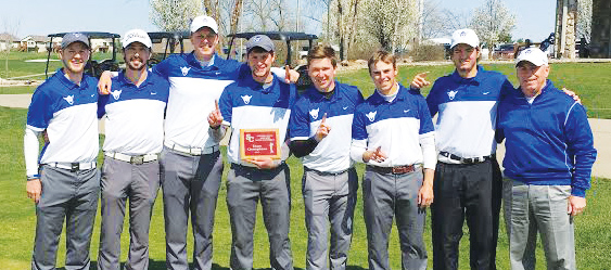 The Luther Golf team poses after winning the Simpson tournament earlier in the season.