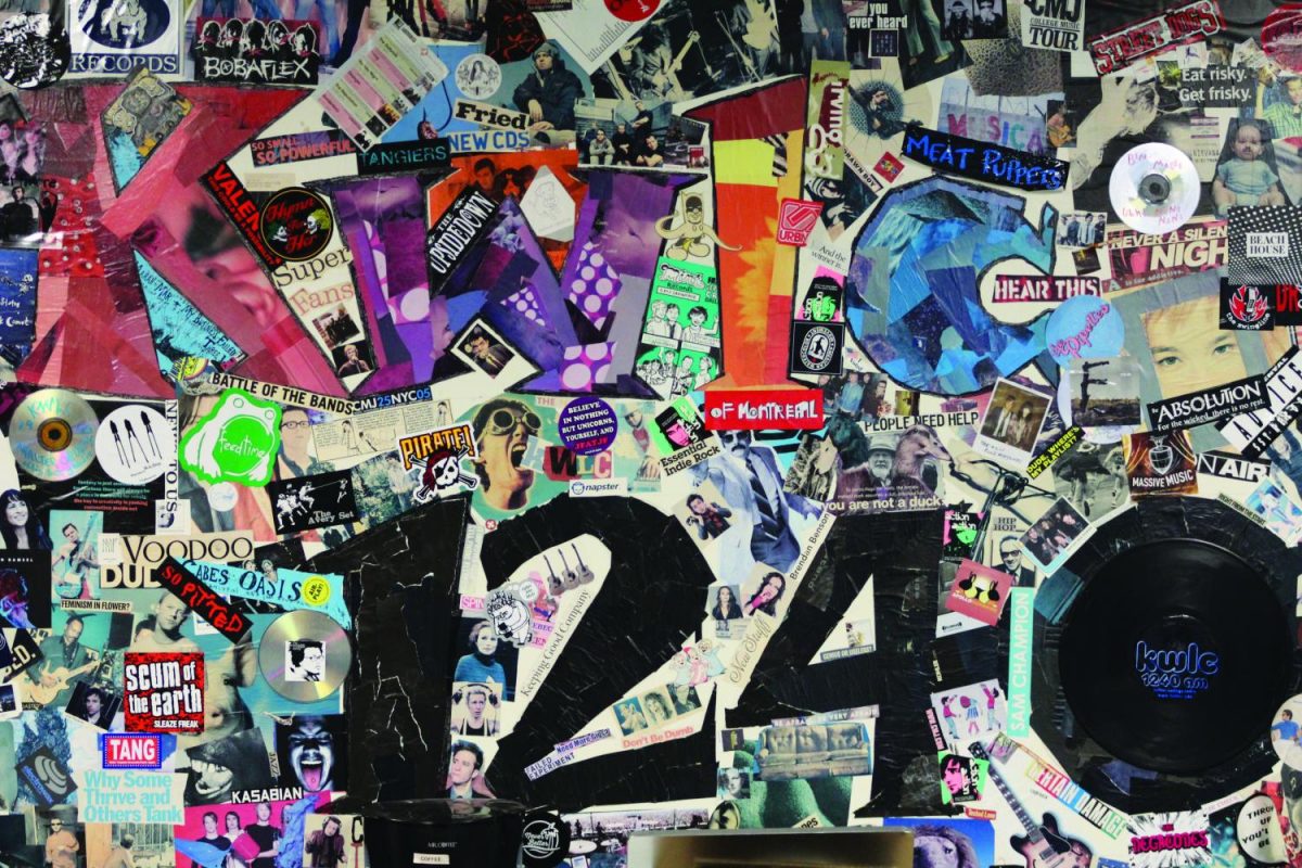 A+collage+makes+up+an+entire+wall+in+the+KWLC+office.+