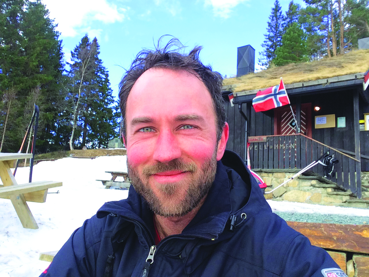 Visiting Assistant Professor of Scandanavian Studies Andrew Meyer (‘04) in Trondheim,
Norway during a ski tour.
