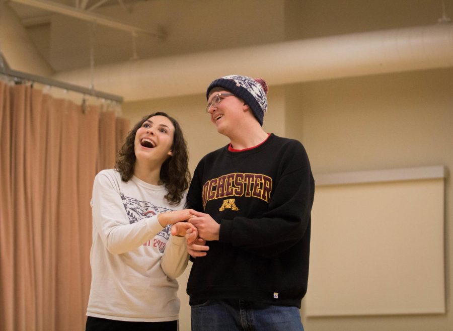 Annika+Peterson+%28%E2%80%9819%29+and+Karl+Nycklemoe+%28%E2%80%9818%29+show+affection+during+a+scene.++++++++