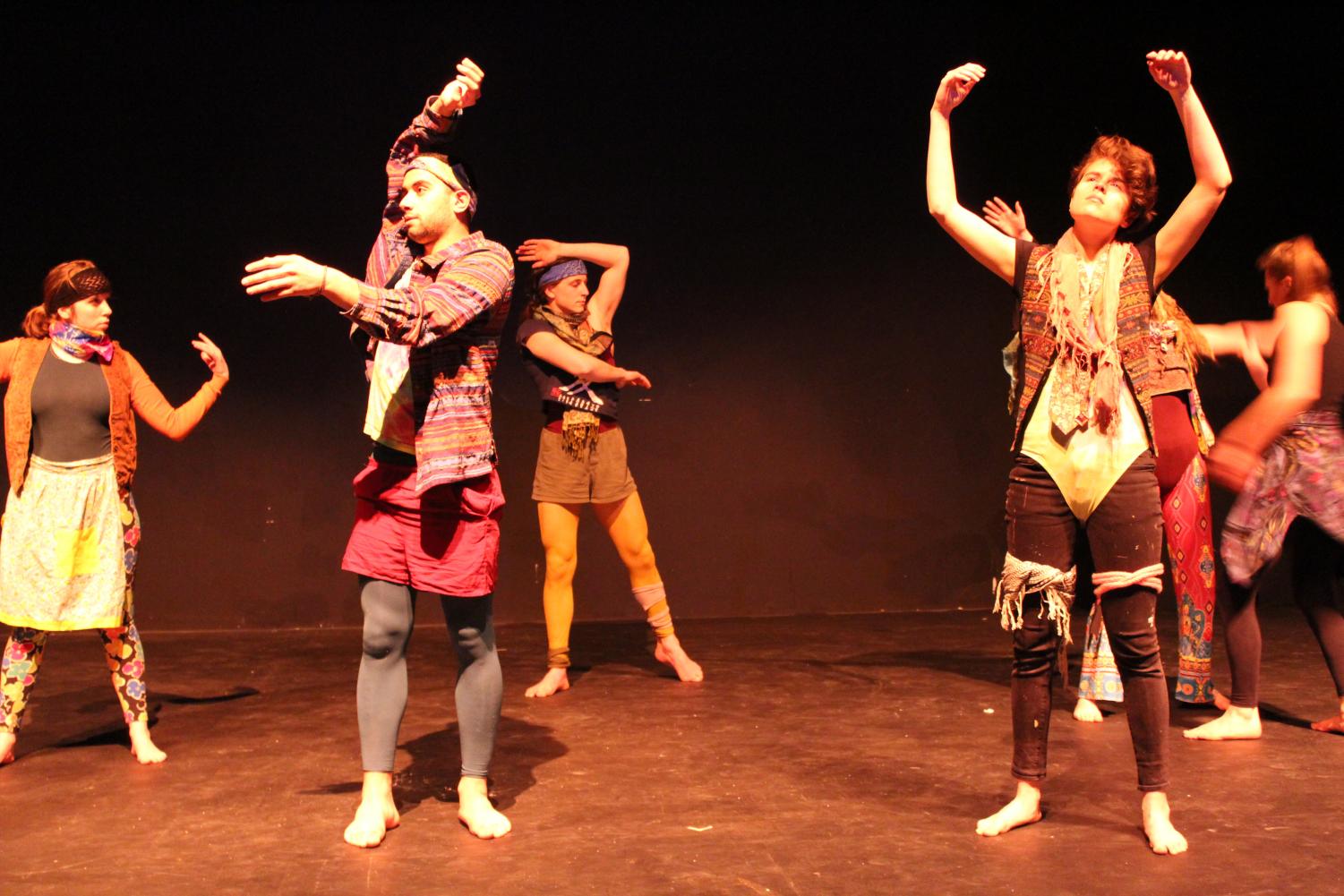 Mohammed Aljardat (‘19) and Madeline Skjervold (‘19) perform in Inga Aleckson’s (‘18) senior dance project titled “Cold Open Live.”