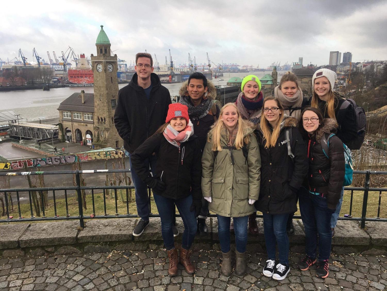 (Top, left to right) Matthew Lensing ('20), Anthony Perez Soto ('20), Iris Johnson (‘20), Madeleine Flom-Staab ('20), C J Heck ('19) (Bottom, left to right) Kia Feia ('19), Taylor Gaide ('18), Samantha Headington ('20), and Hillary Gardner ('18) are all a part of the Munster semester.