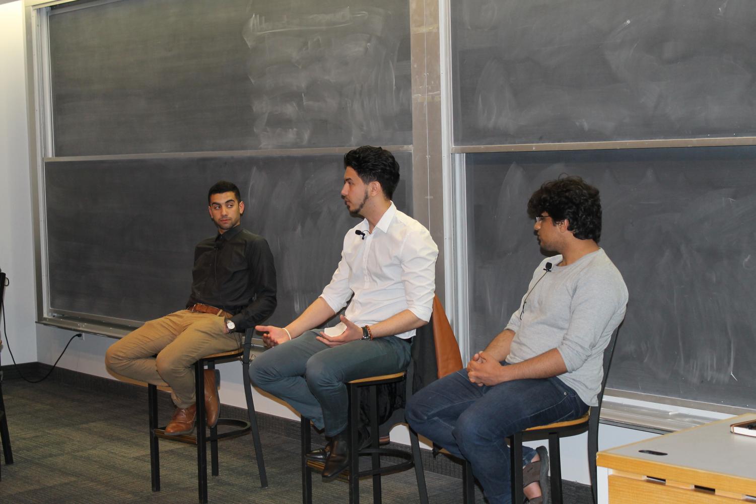 Jam Riyan Hamza (‘21), Belal Krayem (‘18), and Mohammed Aljadart (‘19) share stories about their childhoods in conflict areas.