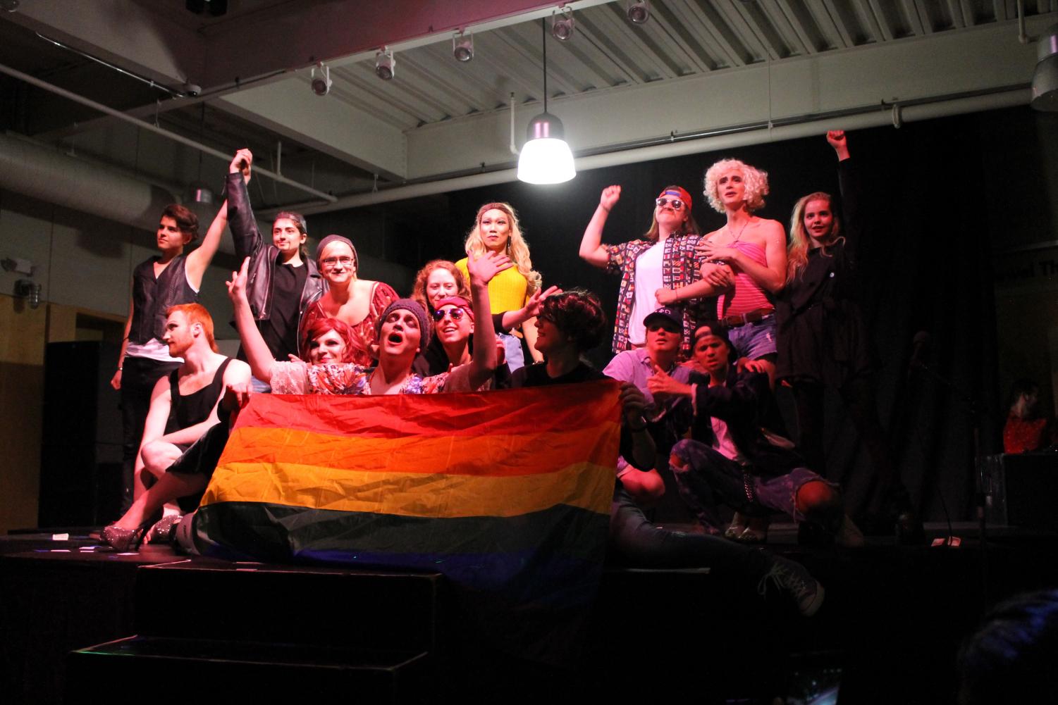 All performers in the second annual Luther Drag Show joined Karl Nycklemoe (‘18) onstage at the end of his routine.