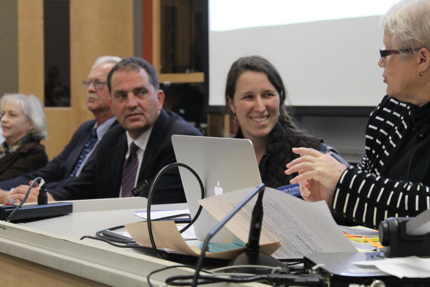 Melissa O'Rourke, Tim Knutson, Michael Bergan ('84), Kayla Koether, and Professor Emeritus Jackie Wilkie discuss issues for voters ahead of the Nov. 6 Midterm elections.