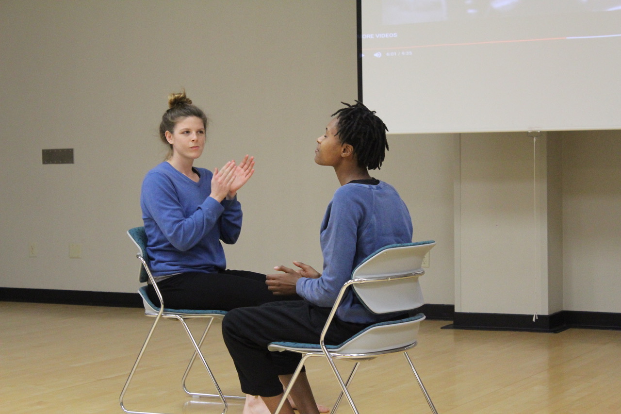 Colleen Oster (‘14) and Christie Owens (‘16) choreographed their duet, which was based heavily on Owens’s personal experiences as a Black woman.