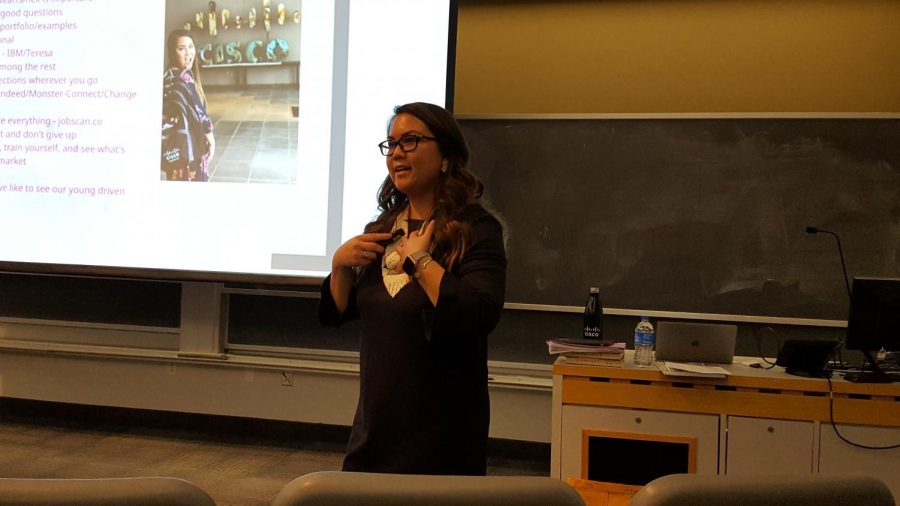 Shark+Tank+alum+and+digital+channel+manager+Sharon+Bui+delivered+a+talk+on+business+strategies+on+Feb.+11.
