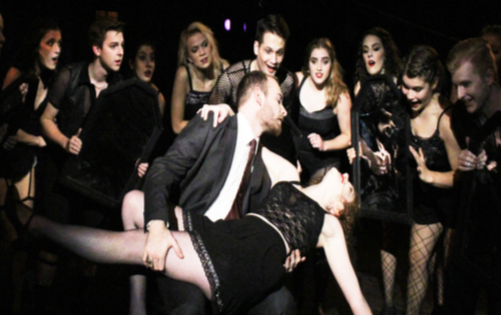 Linny Briggs (22) who plays Roxie Hart, dances with Trevor Haren (21) in one of the scenes.