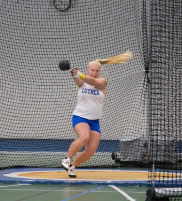 Annelise Barton (21) took over 8th-all-time in the hammer throw.