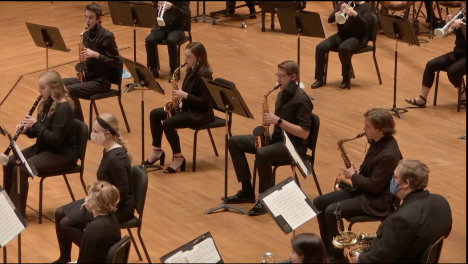 Luther Colleges Wind and Percussion ensemble performed their spring concert on Sunday, April 18 at 12pm. Photo courtesy of Ian Wreisner (22) | Chips