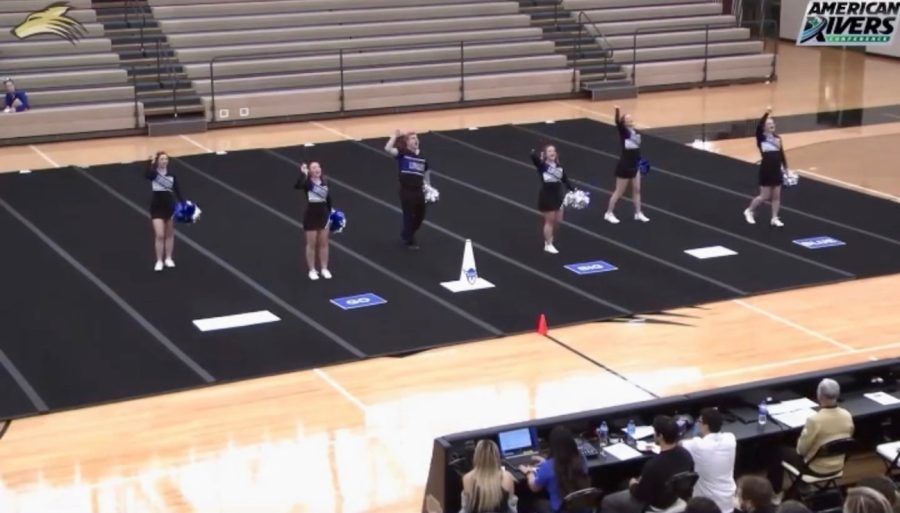 Luther Cheerleading performing at ARC Cheer and Dance Invitational competition     Photo courtesy of @luthercheerleading on Instagram 