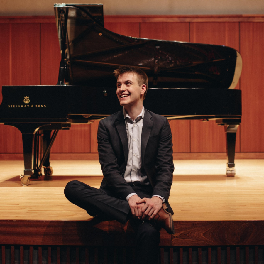 Nathan Eck (‘23) performed a piano recital in the Noble Recital Hall in preparation for graduate school on November 11. Photo courtesy of Hunter Meyer Photography. 