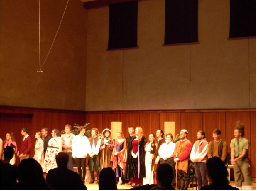 Opera Workshop students take their final bow after presenting various opera scenes in the Noble Recital Hall November 18. Photo courtesy of Serenity Figueroa (‘23). 