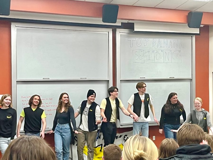 Improv troupe Top Banana’s performance at Valders 206 on February 24. Photo courtesy of Durah Albadr (‘26).
