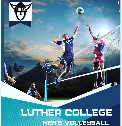 Luther College Men’s Volleyball’s promotional flier. Photo courtesy of @luthermensvolleyball on Instagram.