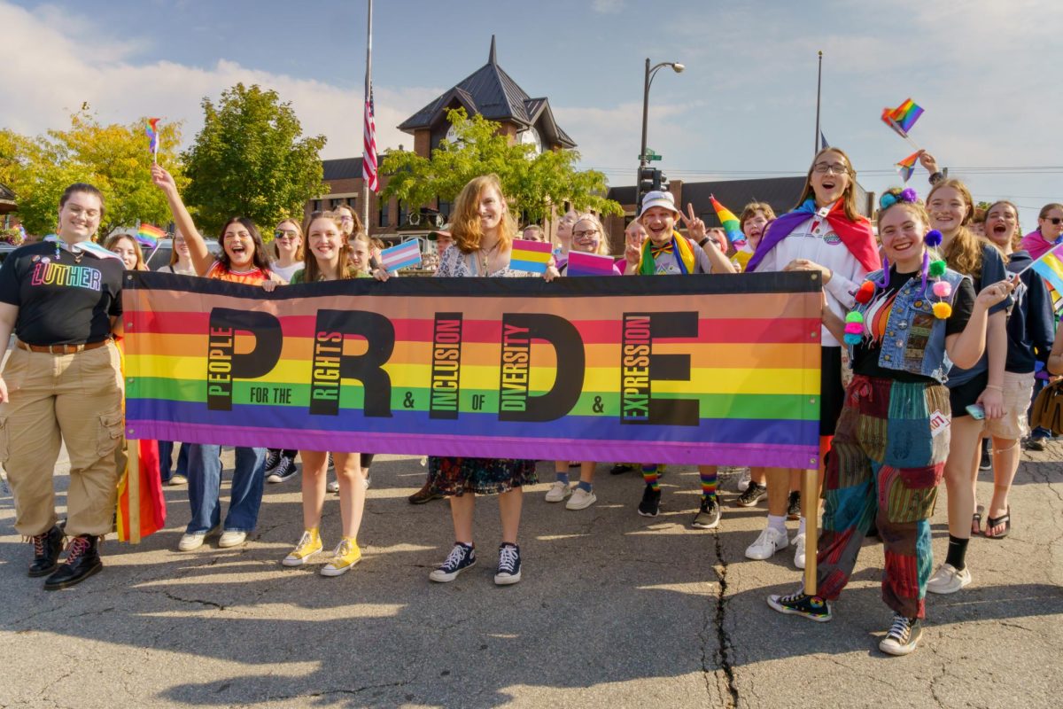 Luther PRIDE Club at the Pride Parade on Saturday, September 16. Credit to Charlie Langton (@choppys_pics on Instagram). 