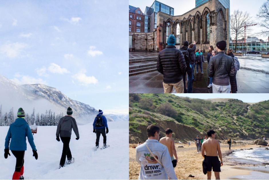 Traveling to the Pacific Northwest (left) means packing very differently then going to Germany (top) or Malta (bottom). Photos courtesy of Luther College Photo Bureau.