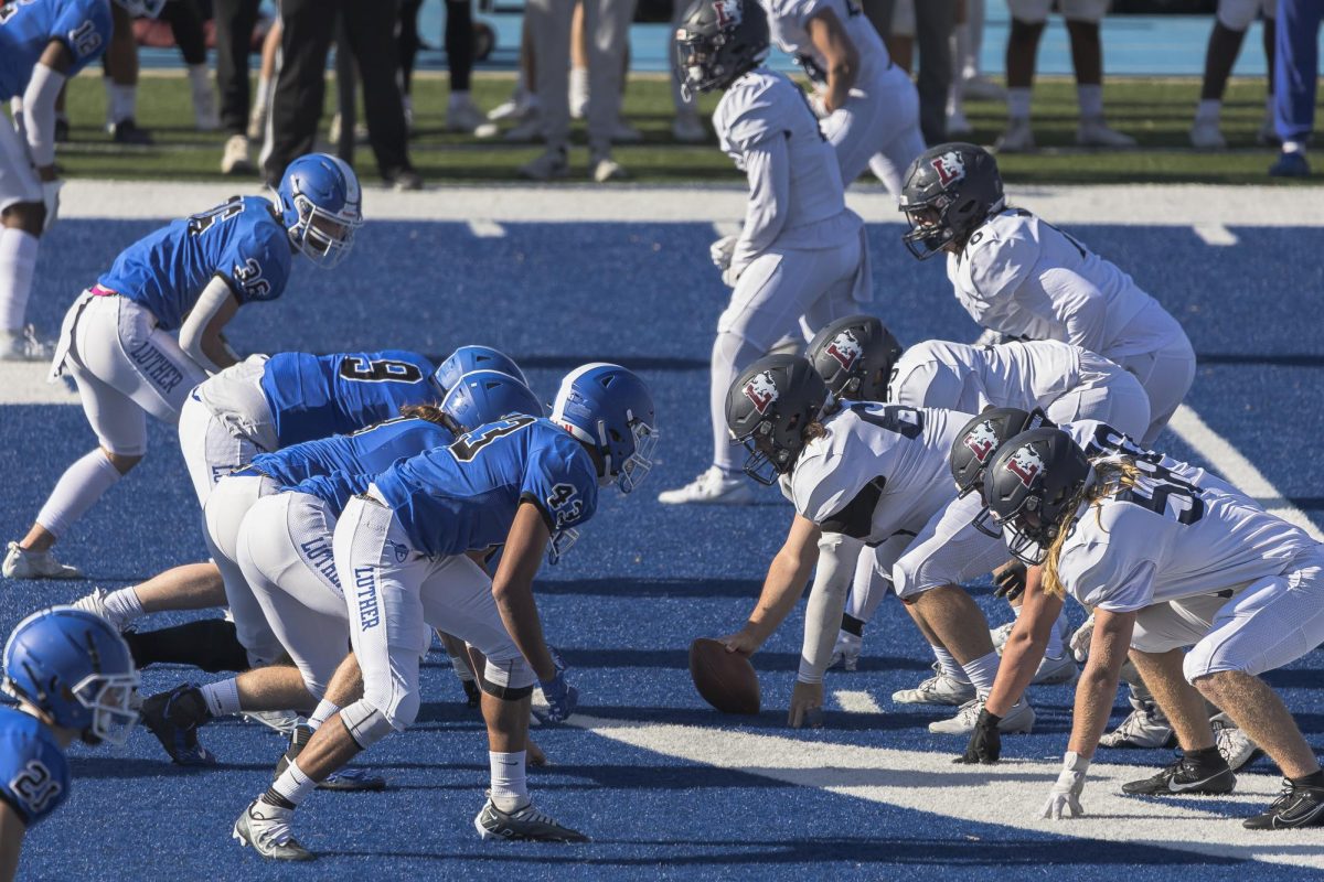 Luther lines up against Lyon College on November 4. 