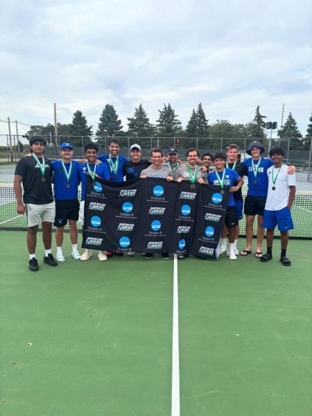 The Luther College Men's Tennis team at the American Rivers Conference Individual Tournament.
